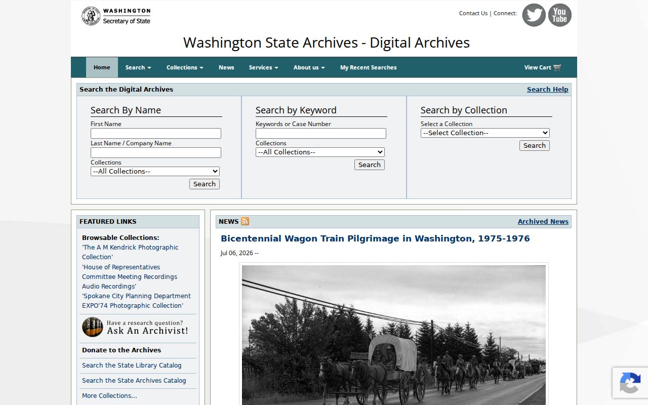 Shoreline public records name search in Washington Digital Archives